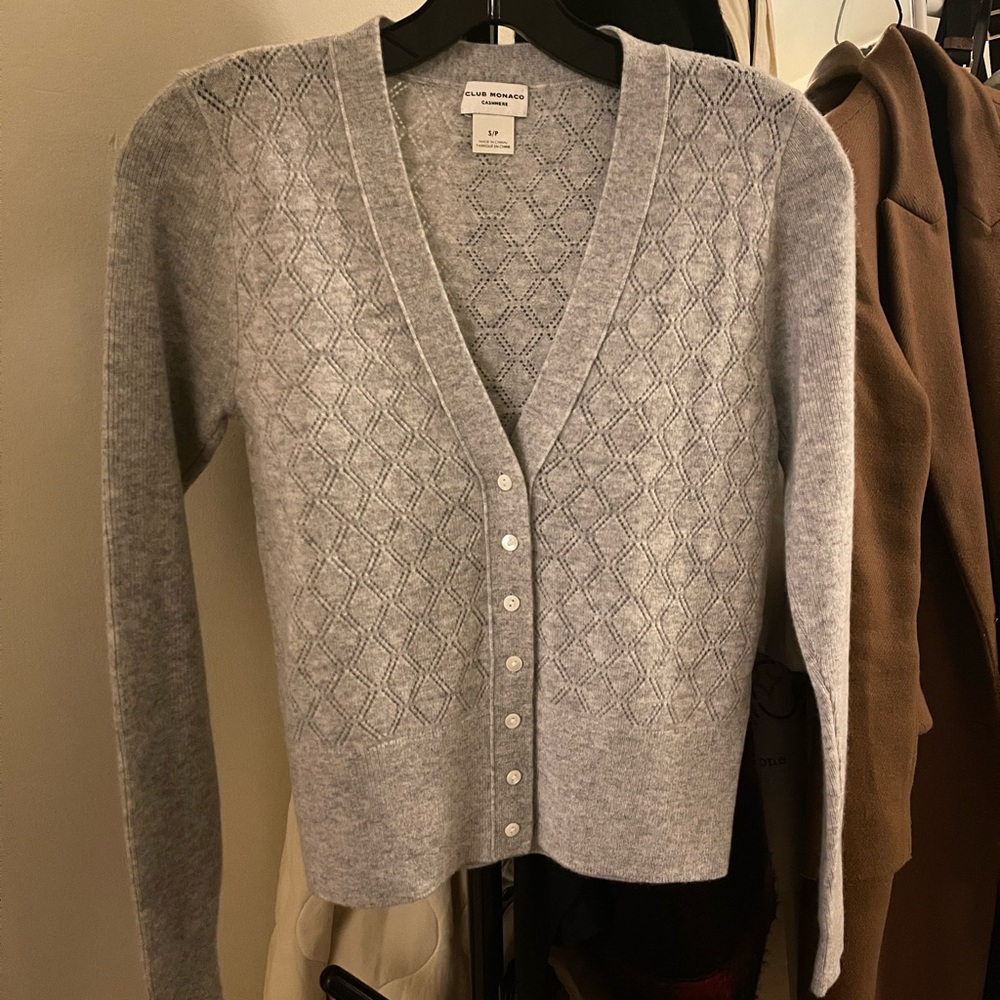 Club Monaco Gray cashmere cardigan